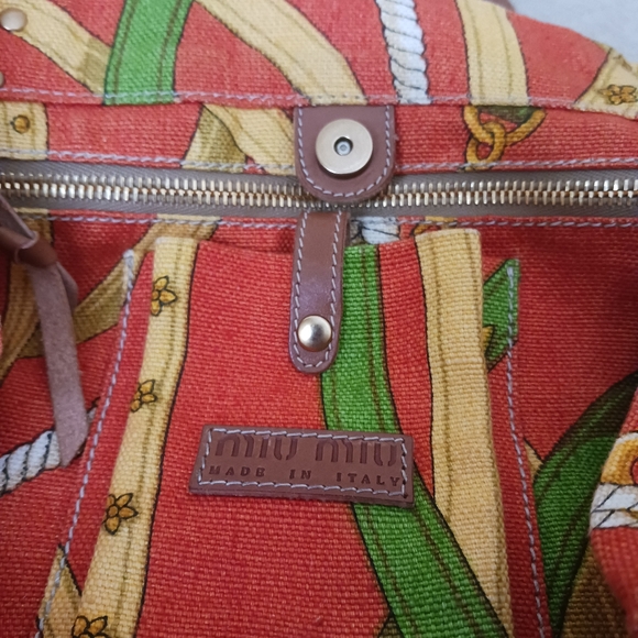 Miu Miu multi color printed canvas and leather shoulders bag - Picture 7 of 11